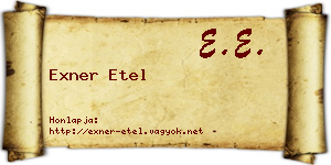 Exner Etel névjegykártya